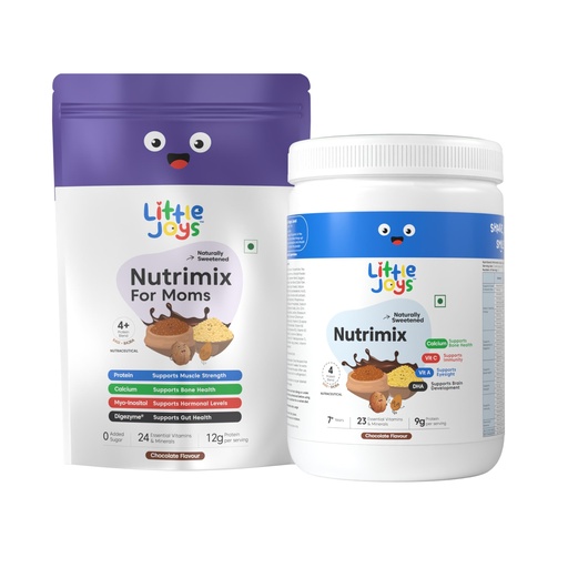 [BRSREBDRAAHR6GTK] Little Joys Nutrimix Nutrition Powder for Mothers & Kids (7-12 Years) | 23 Vitamins & Minerals for Strength, Immunity & Brain Development | Naturally Sweetened | Chocolate Flavor