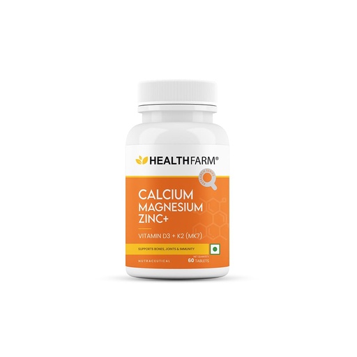 [BRSRGGI7BMCRUYDJ] Healthfarm Calcium Magnesium Zinc+ Tablets with Vitamin D3 & K2 (MK7)