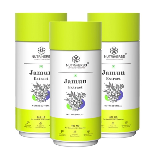 [BRSWGEIRBZ5QOD3K] NUTRIHERBS Jamun Seed Extract Capsules 800mg | Herbal Supplement for Diabetes Management | Ayurvedic Sugar Control & Digestive Health Support | Natural Blood Sugar Balancing & Metabolic Wellness