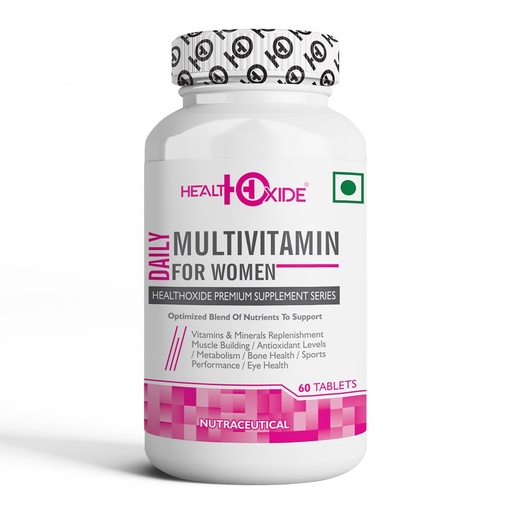 [BRSRAZ35A57RADQ6] HealthOxide Daily Women Multivitamin Tablets 60 Tablets | Daily Vitamins & Minerals Supplement for Women | Energy Immunity Muscle Strength Eye Health Antioxidant Support | Wellness & Fitness Nutrition Tablets
