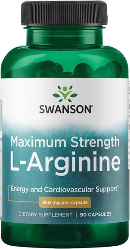 [BRSWGEANBZ4AODI4] Swanson Amino Acid Super-Strength L-Arginine 850 Milligrams 90 Capsules