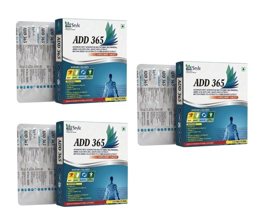 [BRSRAEITCIAROHT3] Lifestyle Studio Add 365 Supplement Tablets | Maintain & Balance Enery/Immunity/Metabolism and Whole Body Health. (Pack of 3 (10 * 3))