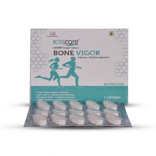 [BRSRGGL3OQBBA3TO] Bone Vigor Tablets 15 Tablets | Calcium, Vitamin D3 & Minerals Supplement for Strong Bones & Joints