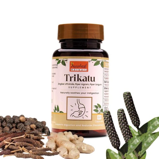 [BRSRAYLYDJ4GOFLL] Ayurleaf Herbals Trikatu Capsules | For Good Digestion Care | 100% Natural, Ayurveda Herb, Nutrition Herbal Supplements (60 Capsules, Pack of 2)