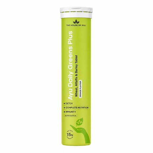 [BRSRGBACPIIA233H] Ayu Daily Green+ Superfood Effervescent Tablets - 26 Ayurvedic Botanicals