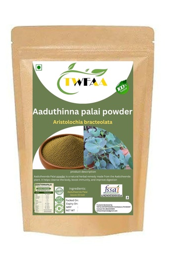 [BRSROAYECN5B4DTG] TWFAA Herbal Aaduthinna palai Dried Leaves powder/ஆடுதின்னாப்பாளை பொடி / ஆடுதீண்டாப் பாளை / Aadu Theenda Palai Aristolochia Bracteolata Powder (200 gm)