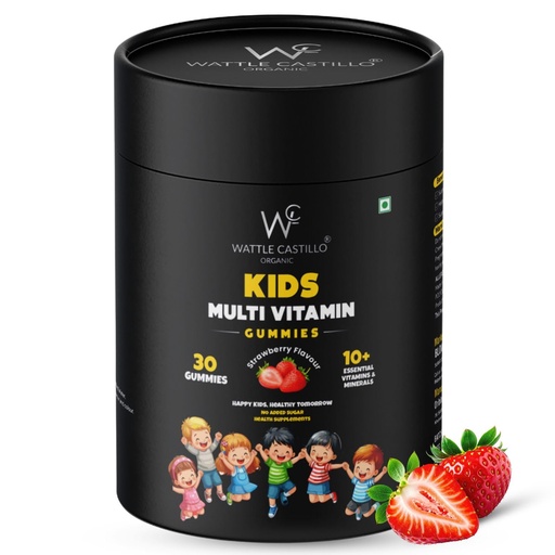 [BRSRYFQQDIMQYEL4] Kids Multivitamin Gummies for Children | 10+ Essential Vitamins & Minerals | Strawberry Flavour | No Added Sugar | Daily Nutrition Supplement | 30 Gummies