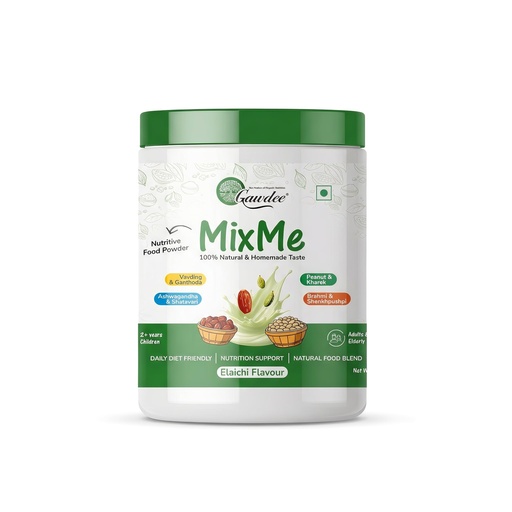 [BRSRGAIDC4CAEEY2] Gawdee MixMe Elaichi Nutrition Powder | 400g | Nuts, Grains, Seeds with Jaggery & Dates | No Refined Sugar | Health Drink Mix for Kids (2+), Adults & Seniors | Daily Family Nutrition Supplement