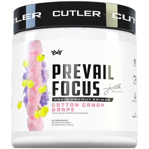 [BRSWYBA3AUMWAC35] Prevail Pre Workout Powder with Nootropics: Pre Workout for Men and Women, Cutting Edge Energy and Focus Supplement with L Citrulline, Alpha GPC, L Tyrosine | Cotton Candy Grape, 40 Scoops