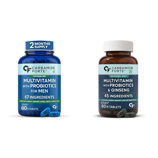 [BRSREHQ6C57BYC37] Carbamide Forte Multivitamin Tablet For Men For Immunity And Strength & Multivitamin Tablet With Ginseng For Energy & Better Digestion | 60 + 60 Tablets