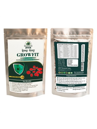 [BRSRGBQTAAAR43DO] Growfit Herbal Health Supplement Powder | Ayurvedic Immunity Booster | Digestive Support & Gut Health | Weight Management | High Fibre Protein Antioxidant Blend | Natural Daily Wellness Drink | 100g