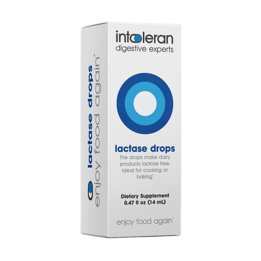 [BRSRMELYCQCB6DQ3] Intoleran Lactase Digestive Enzyme Drops - 0.47 FL Oz (14ml) | Liquid Lactase Enzyme for Lactose Intolerance | Makes Dairy Lactose-Free | Lactose-Free Cooking & Baking | Pure and Vegan | Low FODMAP