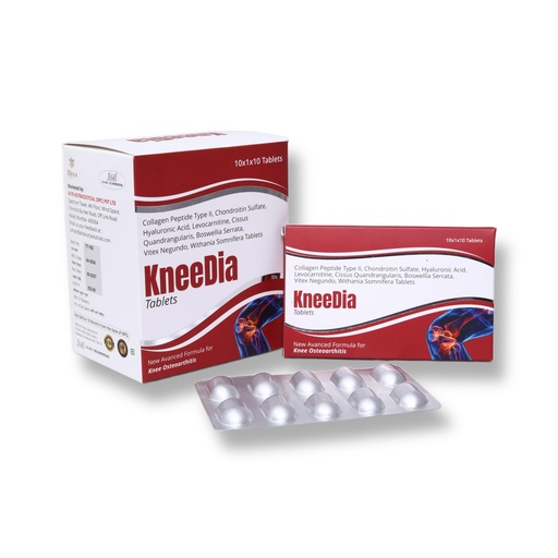 [BRSRYEIDPJYAAHYY] KNEEDIA Joint Support Tablets | Boswellia Glucosamine MSM Collagen Supplement, 10 Tablets