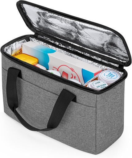 [BRSRMAD6CAPA4CQZ] Trunab First Aid Bag Empty Small Medicine Storage Case, Insulated Medication Cooler Bag, Travel Pill Bottle Organizer for Prescription, Insulin, Supplements or Medical Supplies, Grey(Bag Only)