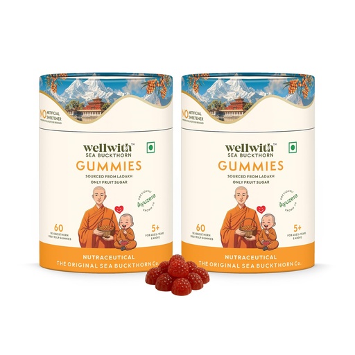 [BRSRECA5O4PQYCY6] Wellwith Sea buckthorn Gummies for kids and adults, Vitamin C Rich, multivitamin supplement, Immunity (60 Gummies,Pack of 2)