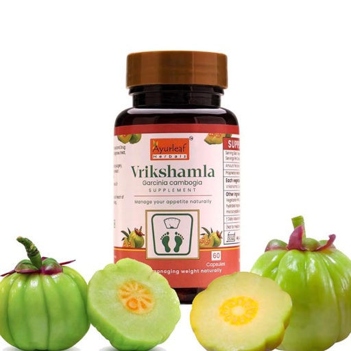 [BRSRAYL3DIBW2FYZ] Ayurleaf Herbals Vrikshamla Capsules | Helpful to Manage Weight and Reduce Cholesterol | Improve Digestive Health and Appetite Suppression |100% Natural Herb (Pack of 2, 120 Capsules)