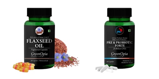 [BRSRYFAHAB5GE3A6] Flax Seed Oil Pre And Probiotics Forte Wellness Daily Vitality 60 CAPSULES