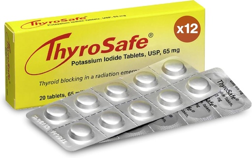 [BRSRAAI6BAAWGDTJ] 65mg Potassium Iodide Tablets (240 Pack) - Protects Your Thyroid from Nuclear Radiation Exposure