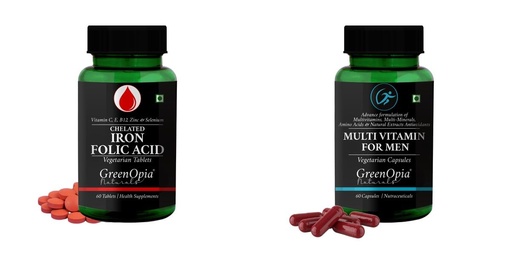 [BRSRYFQZCIBWO23G] Iron Folic Acid Tablets Multivitamins For Men Wellness Daily Vitality |60 CAPSULES
