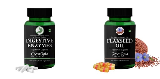 [BRSRYFQZCMBWY234] Digestive Enzymes Flax Seed Oil Wellness Daily Vitality |60 CAPSULES