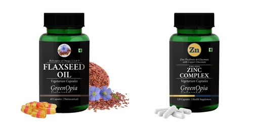 [BRSRYFQZBUIRGCDU] Flax Seed Oil Zinc Complex Wellness Daily Vitality |60 CAPSULES