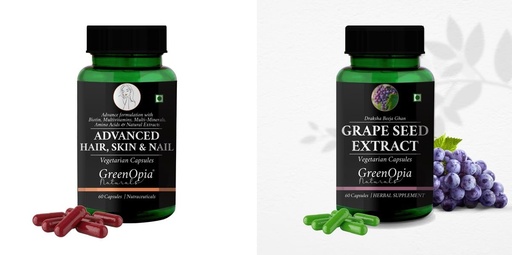 [BRSRYFQZBYCRQCI7] Advanced HSN (Hair, Skin Nails) Grape Seed Extract Wellness Daily Vitality |60 CAPSULES