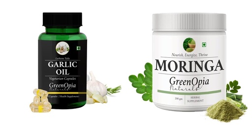 [BRSRYFQZBYFBA2Q6] Garlic Oil Moringa Oleifera Powder Wellness Daily Vitality |60 CAPSULES
