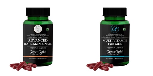 [BRSRYFQZB4JQY23U] Advanced HSN (Hair, Skin Nails) Multivitamins For Men Wellness Daily Vitality |60 CAPSULES