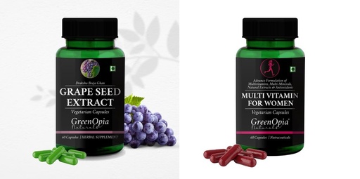 [BRSRYFQZB5YWMHLK] Grape Seed Extract Multivitamins For Women Wellness Daily Vitality |60 CAPSULES