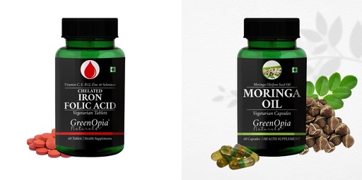 [BRSRYFQZBAARQEY2] Iron Folic Acid Tablets Moringa Seed Oil Wellness Daily Vitality |60 CAPSULES