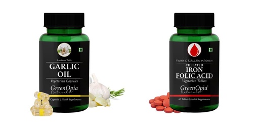[BRSRYFQZBF6AIALV] Garlic Oil Iron Folic Acid Tablets Wellness Daily Vitality |60 CAPSULES