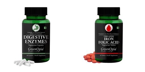 [BRSRYFQZAQDRMH35] Digestive Enzymes Iron Folic Acid Tablets Wellness Daily Vitality |60 CAPSULES