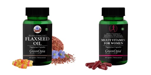 [BRSRYFQZAQGQKD37] Flax Seed Oil Multivitamins For Women Wellness Daily Vitality |60 CAPSULES
