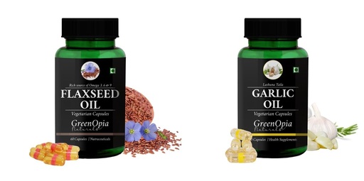 [BRSRYFQZAUFR6CL2] Flax Seed Oil Garlic Wellness Daily Vitality |60 CAPSULES
