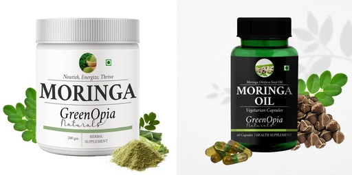 [BRSRYFQZABYR423D] Moringa Oleifera Powder Seed Oil Wellness Daily Vitality |60 CAPSULES