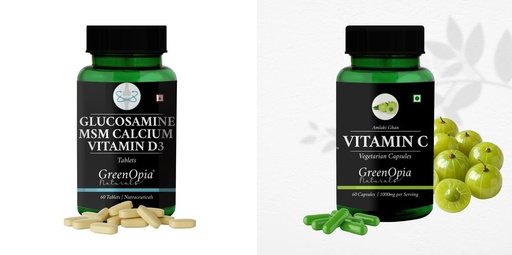 [BRSRYFQZAENQ4F34] Glucosamine Msm Tablets Vitamin C Wellness Daily Vitality |60 CAPSULES