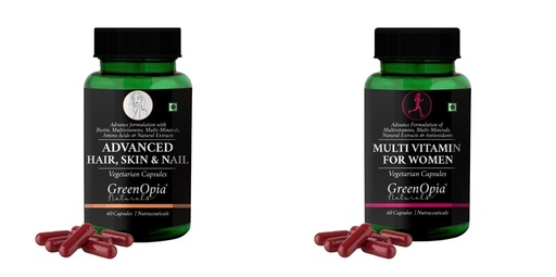 [BRSRYFQZOQIBS3DD] Advanced HSN (Hair, Skin Nails) Multivitamins For Women Wellness Daily Vitality |60 CAPSULES