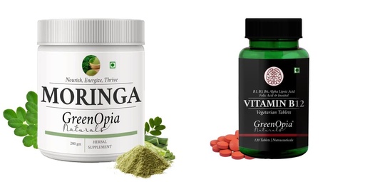 [BRSRYFQZOQMWOYLJ] Moringa Oleifera Powder Vitamin B12 Tablets Wellness Daily Vitality |60 CAPSULES