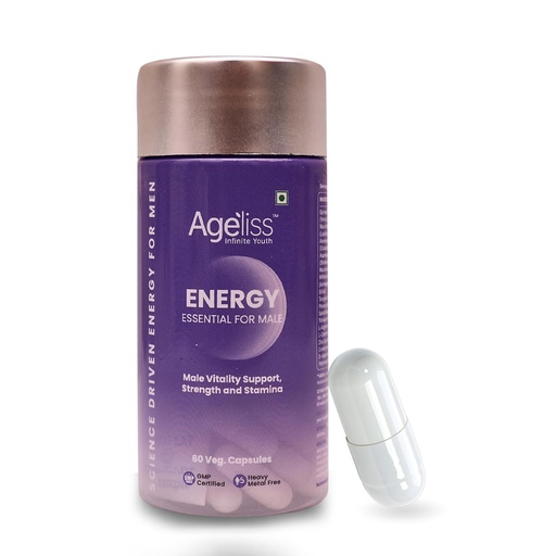 [BRSRYEIHPINB6GT5] Men's Daily Energy Essential, 60 Capsules | Daily Wellness & Nutritional Support Formula with Ashwagandha, Shilajit, Maca Root, Panax Ginseng, Zinc, CoQ10 & Amino Acids | Men's Daily Supplement