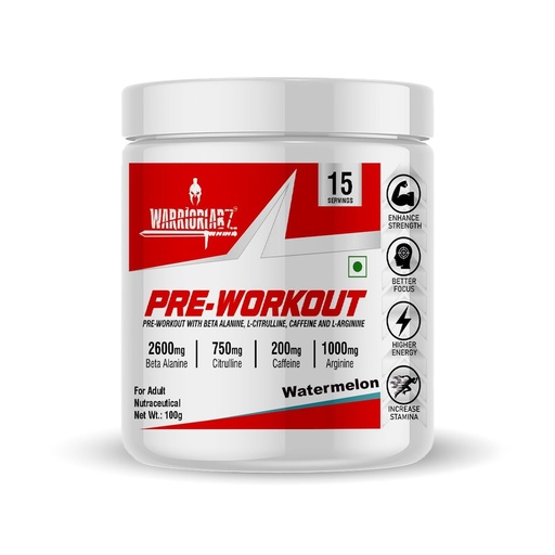 [BRSREYLQOAORO3LB] WARRIOR LABZ Pre Workout Powder, High Strength, Energy, Pumps & Physical Performance with 750mg Citrulline, 550 mg Creatine Monohydrate, 2600mg Beta Alanine, 200mg Caffeine & 1000mg L-Arginine - Energy Drink Supplement [15 Servings, Watermelon Twist]