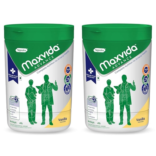 [BRSRAZAQCB6GMCTV] Maxvida Advance Complete Nutrition for enteral Feeds Jar -400g (Vanilla) (Pack of 2)