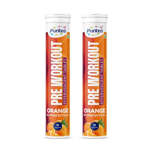 [BRSRGFA6A4BB4YDO] Pre-Workout Effervescent Tablets for Adults| Pack Of 2 (30 Tablets)