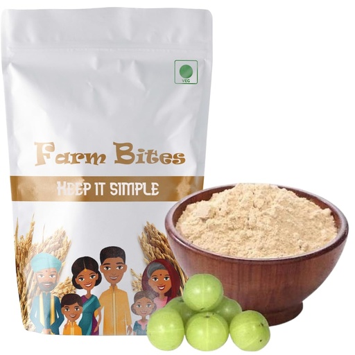 [BRSRAAATO4PA4D35] Farm Bites: 100% Natural Amla Powder | Traditional Ayurvedic | Usirikaya Podi - 200 Grams