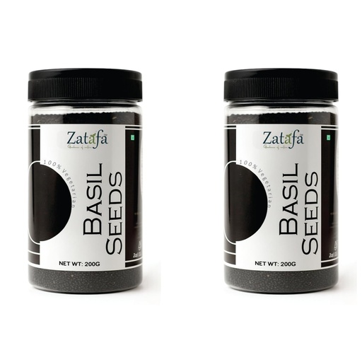 [BRSRYZAKA56RQ2D2] ZATAFA Basil Seeds Sabja | Natural Raw Detox Seeds | Ideal for Falooda Weight Management Drinks | Cooling Superfood for Summer Recipes Smoothies and Refreshing Beverages - 400 Gm