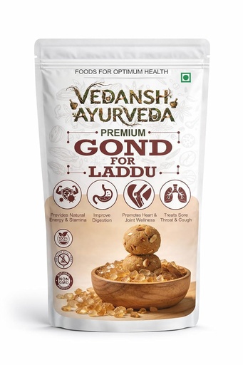 [BRSRGFANCR5RGCD2] Edible Gond for Laddu | Babul Gond for Ladoo | Edible Gum | 100% Natural, No Preservatives | Gond and Dry Fruit Mix Pure Cow Bilona Ghee Fresh Ladoo | in Jaggery (250gm)