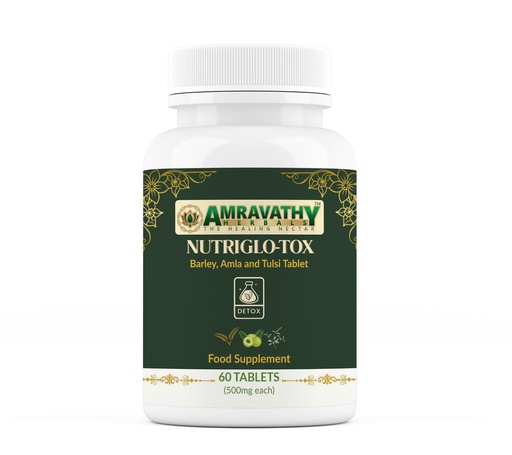[BRSRGA33CQFGCF3G] Nutriglo-Tox Tablets | Barley, Amla, Tulsi & Spirulina Blend | Natural Plant-Based Food Supplement | Daily Wellness & Inner Balance Support | 60 Tablets (500 mg Each)