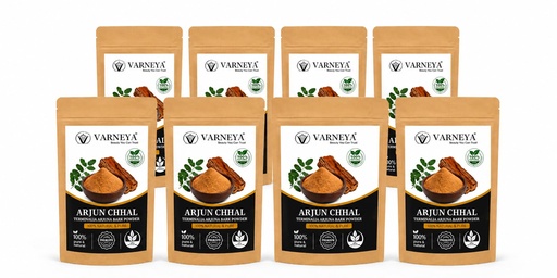 [BRSRYZYKDMCGG2TO] Naturals Organic Arjun Chhal Powder (Terminalia Arjuna) 100g | Premium Dried Arjuna Bark | 100% Pure Natural Ayurvedic Herb | Chemical-Free | Ideal for Herbal Tea, Kadha & Traditional Herbal Preparations (Pack OF 8)
