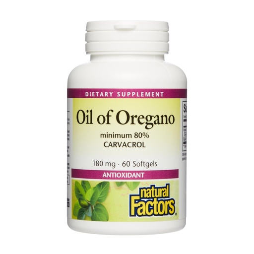 [BRSWIFQ4BMHW2FDC] Natural Factors Oil of Oregano - Supports Healthy Immune System Function - Herbal Supplement with Olive Oil & Vitamin E - Non-GMO Antioxidant Support Supplement - 60 Softgels (60 Servings)