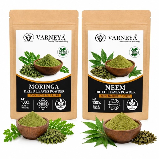 [BRSRYZYKCUCBOA3P] Ayurvedic Blend | Moringa Leaf Powder & Neem Patta Powder - Pack of 2