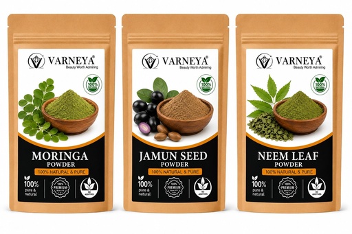 [BRSRYZYKCQIWK3Y6] Raw Herbal Powder Trio Pack of 3 | Moringa Neem Jamun